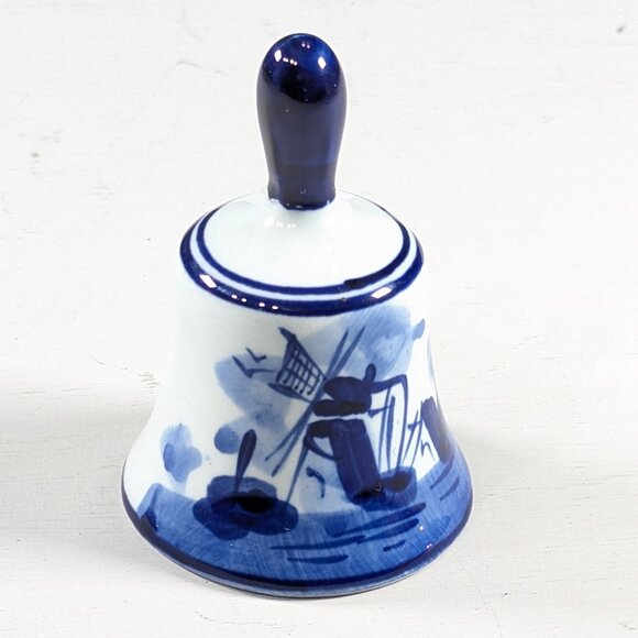 Small Delft Blue hand painted ceramic hand bell, Miniature table bell - Picture 4 of 10